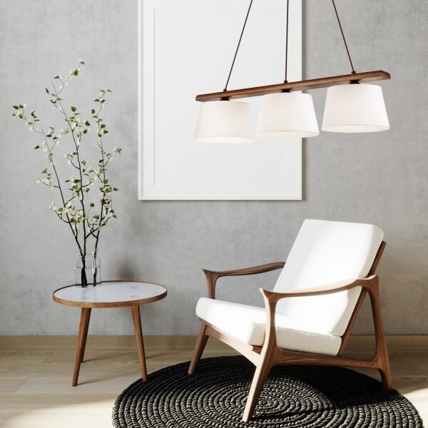 Závesný luster na lanku AIDA 3xE27/60W/230V pr. 25 cm dub/orech