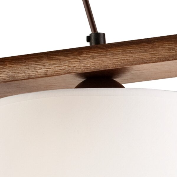 Závesný luster na lanku AIDA 3xE27/60W/230V pr. 25 cm dub/orech