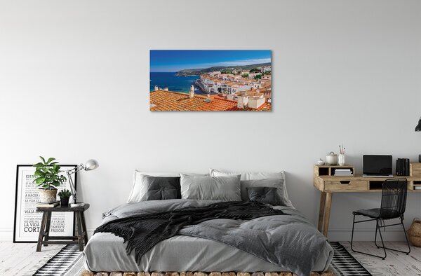Obraz na plátne Španielsko Mesto hory mora 100x50 cm