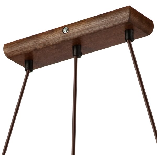 Závesný luster na lanku AIDA 3xE27/60W/230V pr. 25 cm dub/orech