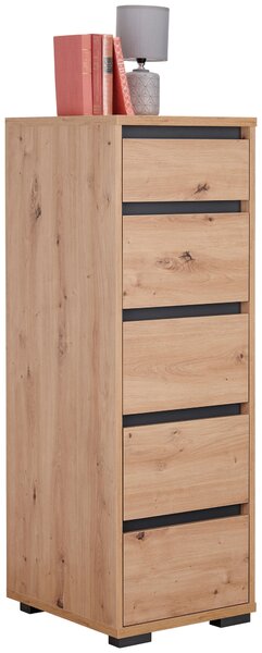 KOMODA, antracitová, farba duba, 40/120/48 cm Carryhome - Komody