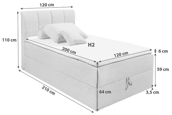 BOXSPRINGOVÁ POSTEĽ, 120/200 cm antracitová MID.YOU - Postele, Online Only