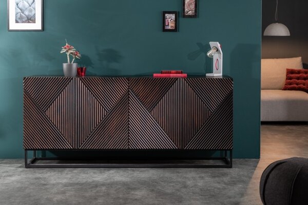 Estila Moderná masívna komoda Diamandi s dvierkami z mangového dreva 177cm