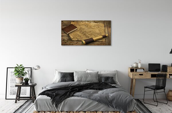 Obraz canvas Staré mapy notebook 100x50 cm