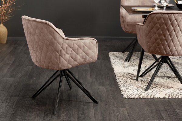 Estila Moderná šedo béžová stolička Marmol s kovovými nohami 82cm