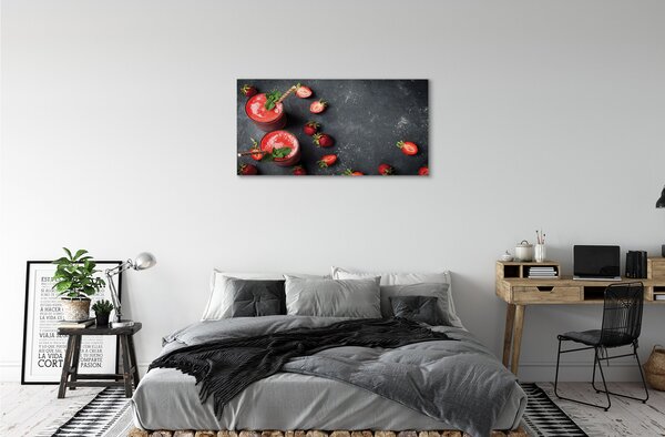 Obraz canvas jahodový koktail 100x50 cm