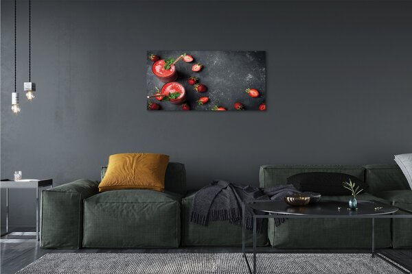 Obraz canvas jahodový koktail 100x50 cm