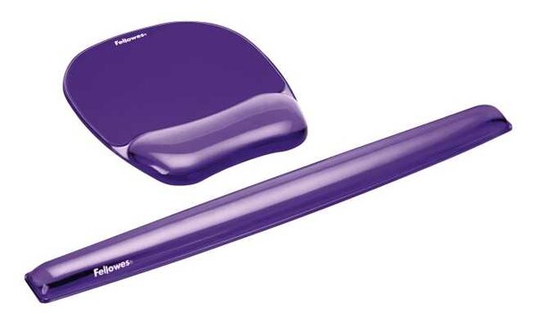 Gélová podložka pod myš a zápästie Fellowes CRYSTAL, fialová
