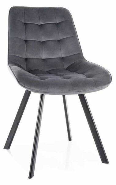 Jedálenská stolička Albons Velvet, sivá