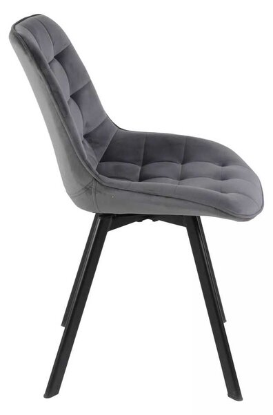 Jedálenská stolička Albons Velvet, sivá