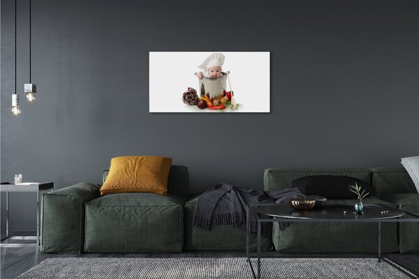 Obraz canvas Dieťa lyžičkou hrniec 100x50 cm