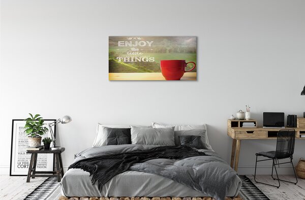 Obraz canvas Hrnček nápis prírode 100x50 cm
