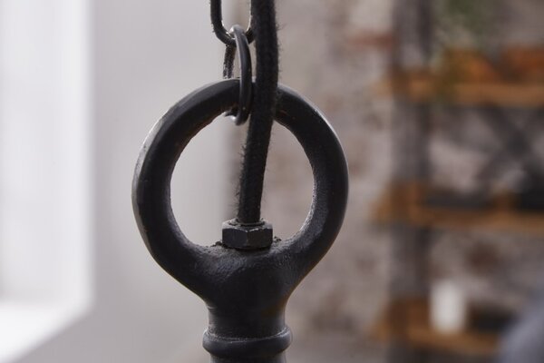 Estila Industriálna závesná lampa Castor v čiernej farbe z kovu 45cm