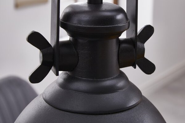 Estila Industriálna závesná lampa Castor v čiernej farbe z kovu 45cm