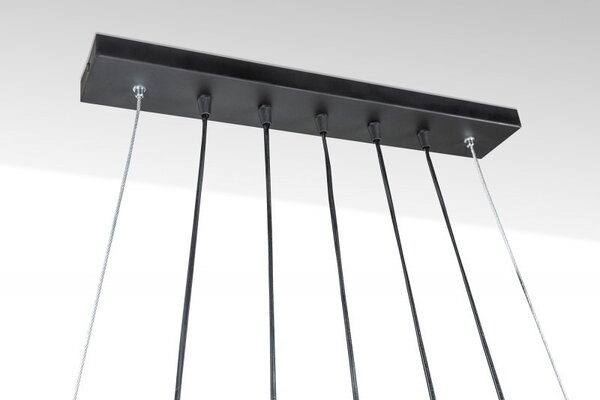 Estila Industriálna závesná lampa Elegans z dreva s piatimi tienidlami 115cm