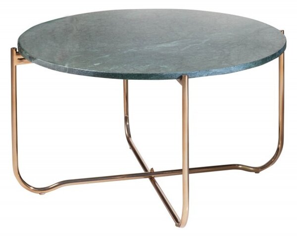 Art-deco kruhový konferenčný stolík Noble zelenej farby z mramoru 62cm