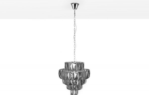 Estila Art-deco luxusný kryštálový luster Leontin zo skla a kovu 50cm