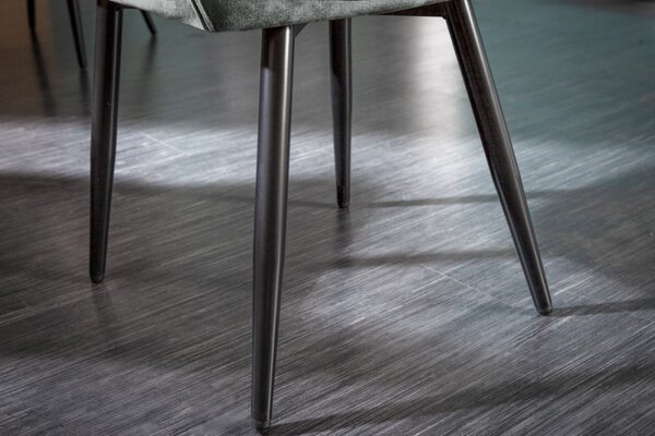 Estila Retro dizajnové šedozelené čalúnené kreslo Milano s opierkami na ruky 84cm