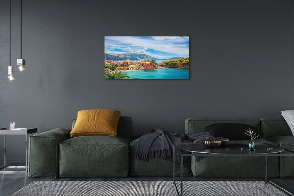 Obraz na plátne Grécko morská pobrežie hory 100x50 cm