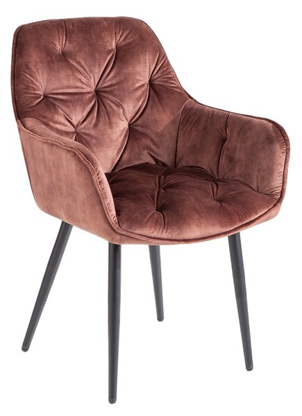 Estila Retro dizajnové hnedé čalúnené kreslo Milano s opierkami na ruky 84cm