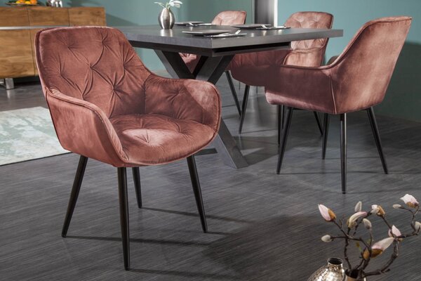 Estila Retro dizajnové hnedé čalúnené kreslo Milano s opierkami na ruky 84cm