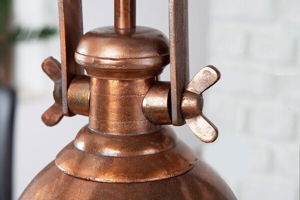 Estila Industriálna závesná lampa Manilla v medenej farbe z kovu 45cm
