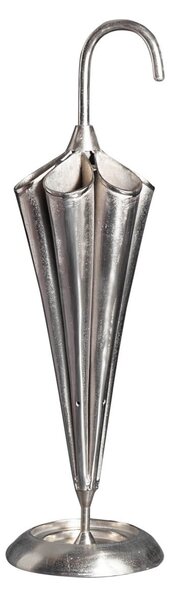 Estila Art-deco dizajnový kovový stojan na dáždniky Rociada striebornej farby v tvare dáždnika 91cm