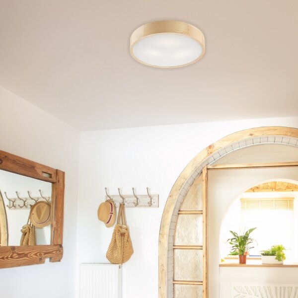 Stropné svietidlo NATURAL 3xE27/60W/230V pr. 47,5 cm borovica