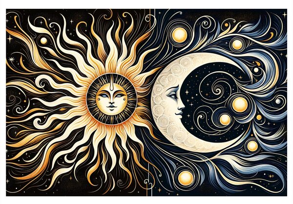 Obraz slnko a luna