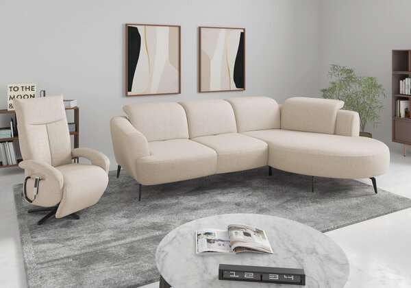 ROHOVÁ SEDAČKA, textil, krémová Sit & More - Sedačky, Online Only