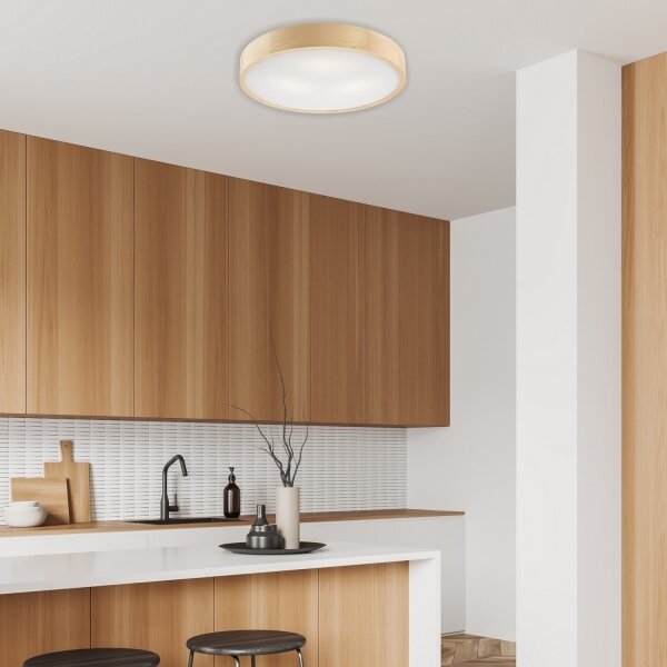 Stropné svietidlo NATURAL 3xE27/60W/230V pr. 47,5 cm borovica