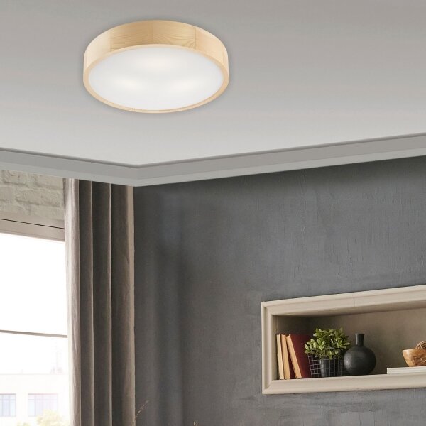 Stropné svietidlo NATURAL 3xE27/60W/230V pr. 47,5 cm borovica