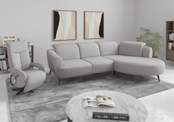 ROHOVÁ SEDAČKA, textil, svetlosivá Sit & More - Sedačky, Online Only