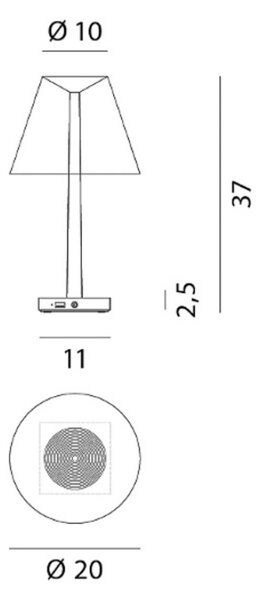 Stolové Lampa Rotaliana, Dina+, stmievateľné, Béžová, Obývacia izba, Kov, Dizajnový