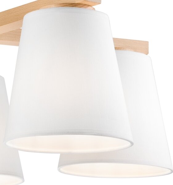 Prisadený luster ELLIE 5xE27/60W/230V biela/buk