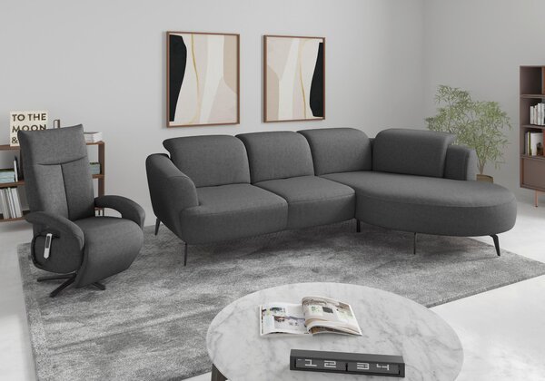 ROHOVÁ SEDAČKA, textil, tmavosivá Sit & More - Sedačky, Online Only