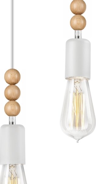 Luster na lanku SIMON 2xE27/60W/230V biela/buk