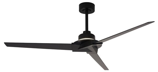 LED stropný ventilátor Brisa Mini čierny/drevený, tichý – Mantra Mantra Iluminación, Brisa Mini, stmievateľné, Čierna, Obývacia izba, Drevo, Moderný