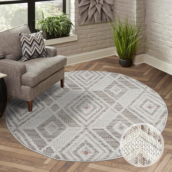 Dekorstudio Moderný okrúhly koberec LINDO 8875 - oranžový Priemer koberca: 120cm