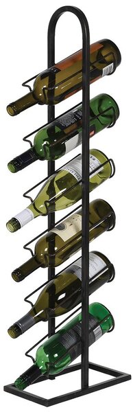 Estila Industrálna vinotéka Bora v kovovom čiernom vysokom prevedení s kapacitou 6 fliaš 87cm