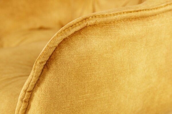 Estila Industriálna Chesterfield barová stolička Mast horčicovo žltá 107cm
