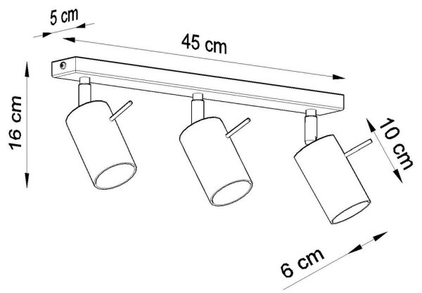 Sollux SL.0451 - Stropné bodové svietidlo RING 3xGU10/10W/230V