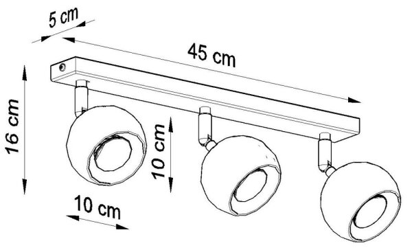 Sollux SL.0439 - Stropné bodové svietidlo OCULARE 3xGU10/10W/230V
