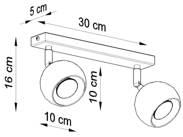Sollux SL.0438 - Stropné bodové svietidlo OCULARE 2xGU10/10W/230V