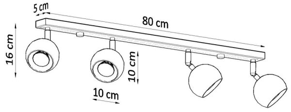 Sollux SL.0441 - Stropné bodové svietidlo OCULARE 4xGU10/10W/230V