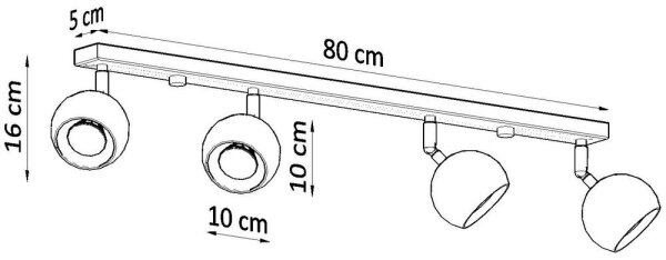 Sollux SL.0447 - Stropné bodové svietidlo OCULARE 4xGU10/10W/230V