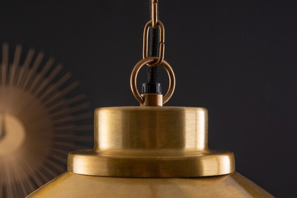 Estila Industriálna závesná lampa Joy v zlatom prevedení s konštrukciou z kovu 115cm