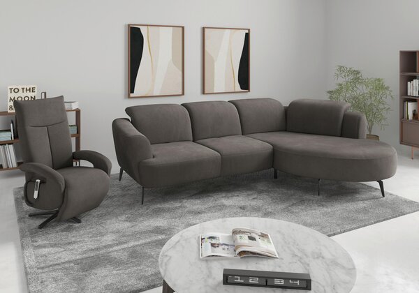ROHOVÁ SEDAČKA, textil, grafitová Sit & More - Sedačky, Online Only