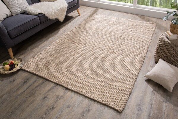 Estila Moderný koberec Wool z mäkkých vlnených vlákien v béžovom odtieni 240cm