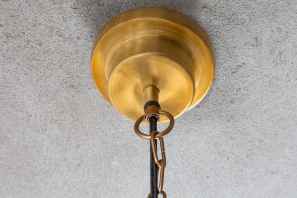Estila Industriálna závesná lampa Joy v zlatom prevedení s konštrukciou z kovu 115cm